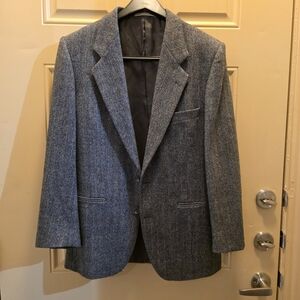 Sz 40 Yves Saint Laurent YSL 100% Wool Tweed Sport Coat Suit Jacket Two-Button